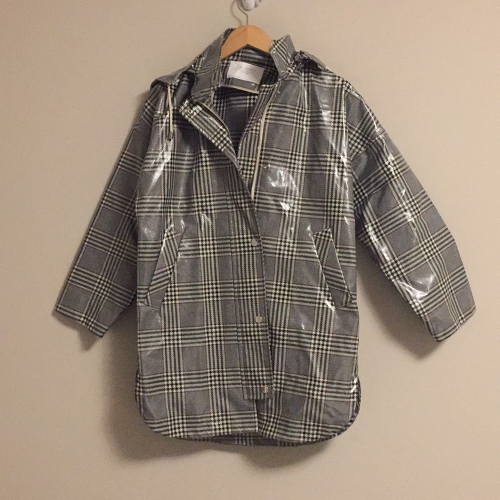 Zara plaid oversized rain coat